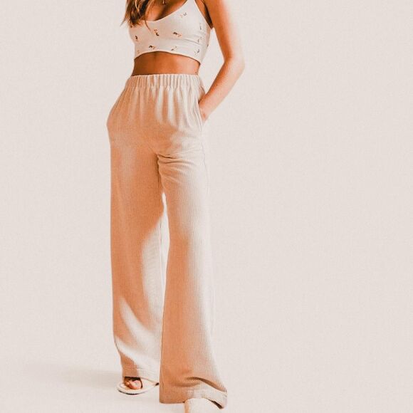 Urban Outfitters BDG Blaine Corduroy Puddle Pants – Natural Cream XS - Picture 1 of 7